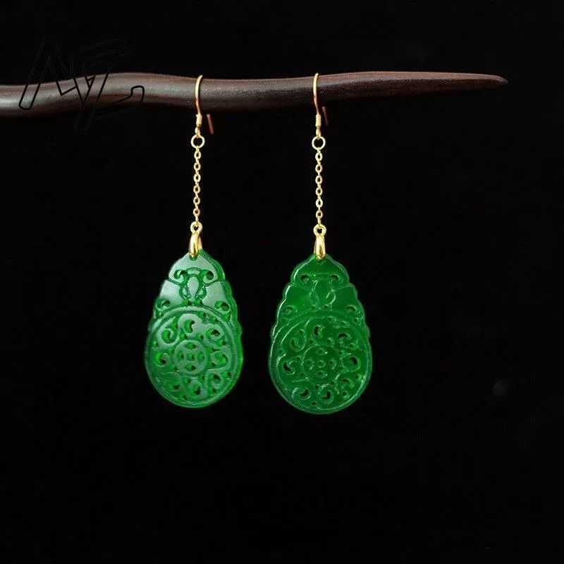 Women'S Fashion Jewellery - 925 Perak Hijau Alami Giok Berongga