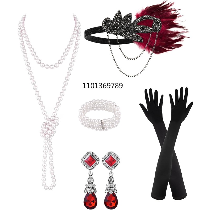 Women'S Fashion Roaring 20S - 6 Buah Aksesori Flapper 1920-an untuk