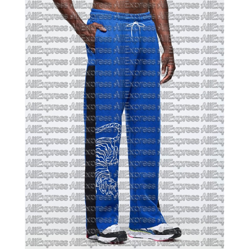 Women'S Fashion Trends 2026 Spring Summer - Celana Longgar Biru 3D Cetak Personalisasi