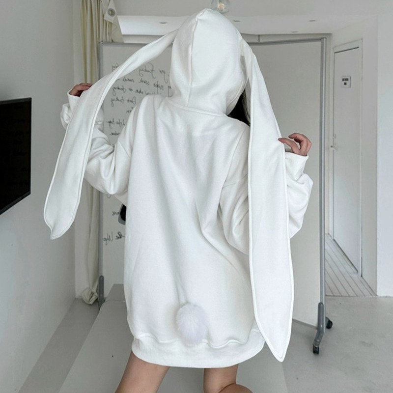 Women'S Fashion Zip Up Hoodies - Hoodie Kelinci Kawaii Musim Gugur 2025
