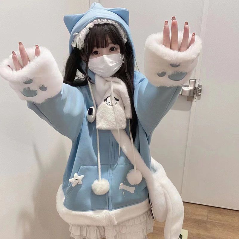 Women'S Fashion Zip Up Hoodies - Hoodie Wanita Bergaya Anime Jepang Lucu