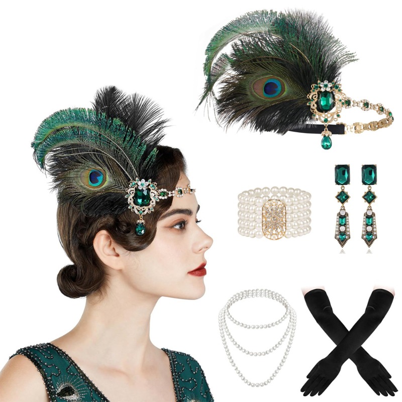 Women'S Fashion Roaring 20S - Flapper Set Aksesori 1920s, pakaian kostum