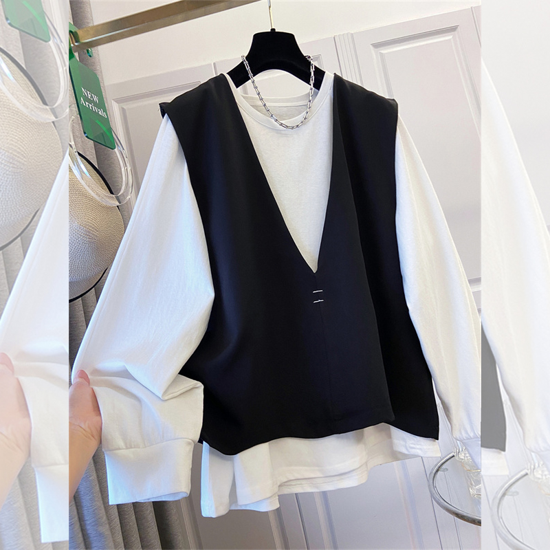 Women Fashion Designers - SuperAen Kaus Lengan Panjang Putih Pullover