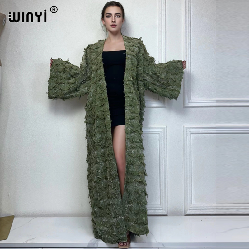 Kimono Cardigan Women - WINYI kapas limbah tanah angin ikat