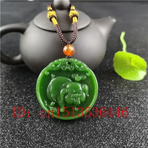 Women'S Fashion Jewellery - Kalung Liontin Giok Ukiran Babi Cina