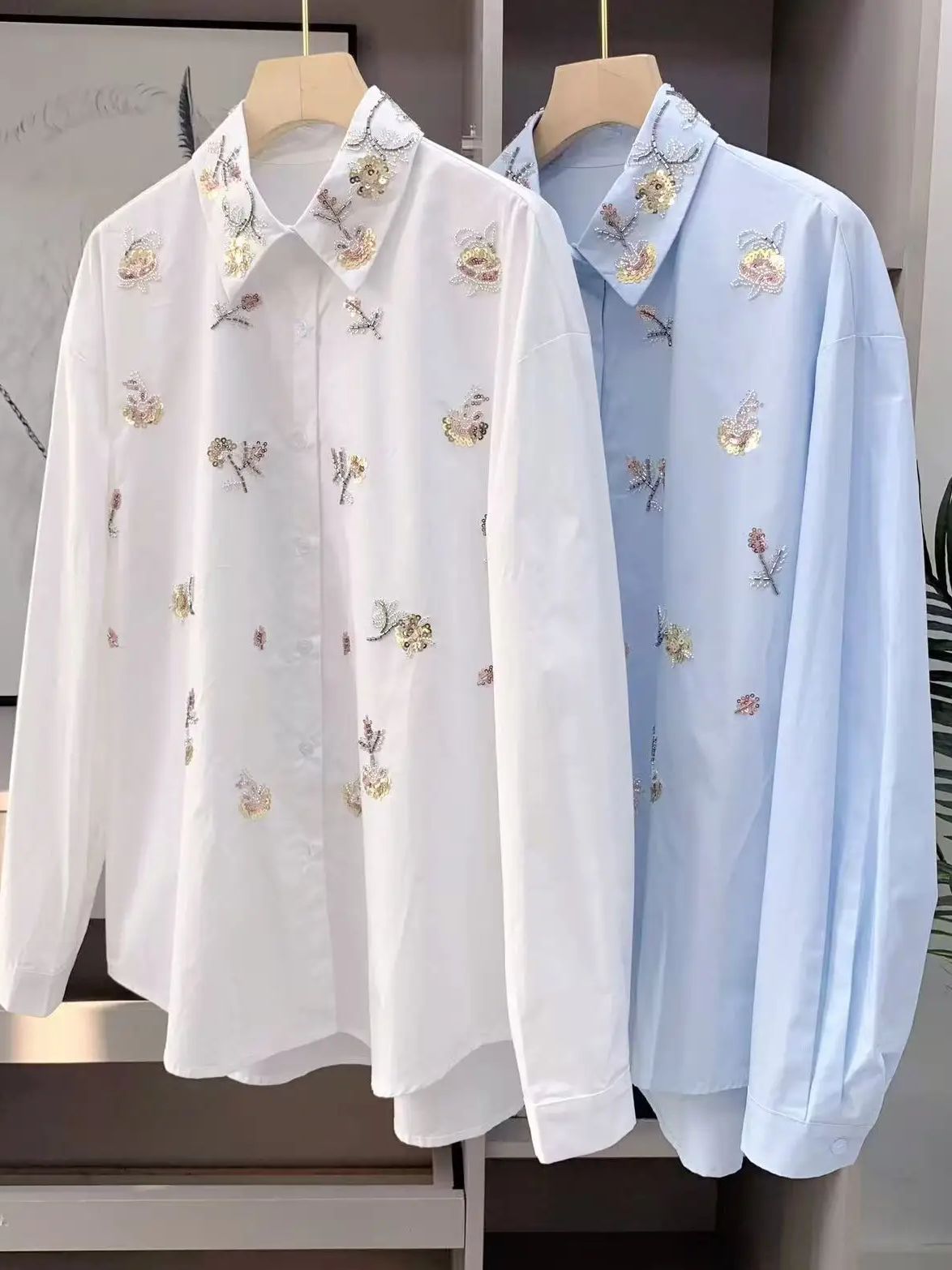 Women'S Fashion Trends 2026 Spring Summer - Blus Katun Bordir Mutiara Payet Mewah
