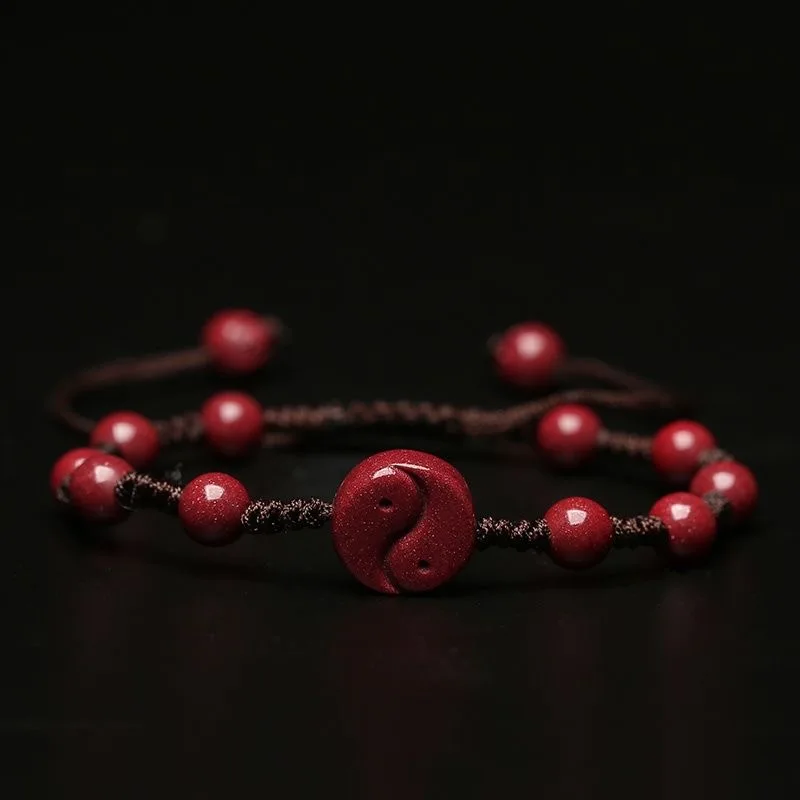 Women'S Fashion Jewellery - Disesuaikan Cinnabar Merah Alami Yin Yang