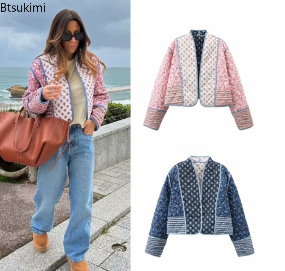 Women'S Fashion Quilted Jacket - Jaket Quilted Reversibel Wanita Musim Gugur