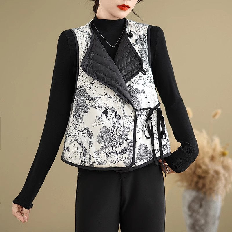 Women'S Fashion Quilted Jacket - Jaket Rompi Katun Wanita Musim Gugur