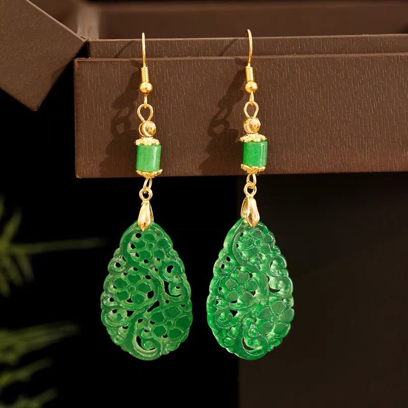 Women'S Fashion Jewellery - 925 Perak Giok Hijau Alami Berongga