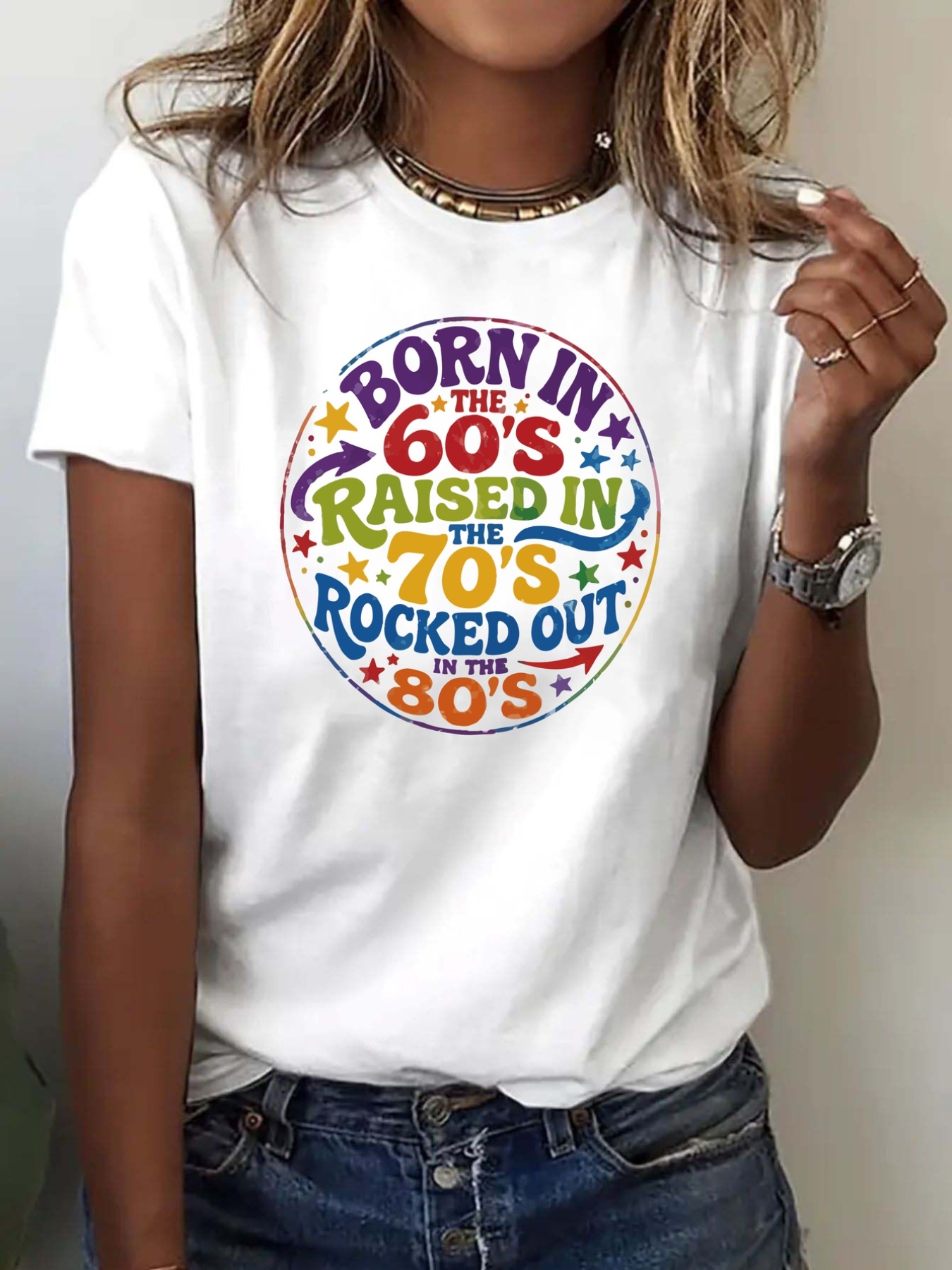 Women'S Fashion In The 1960S - Kaos wanita berkerah bulat lengan pendek