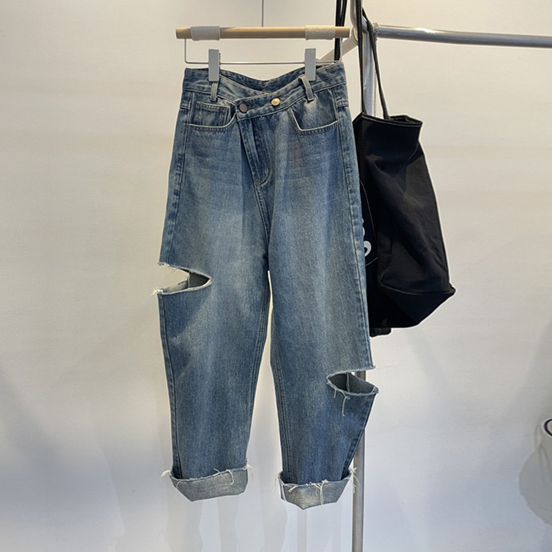 Women Fashion Jeans - Celana Jeans Robek Wanita Musim Panas