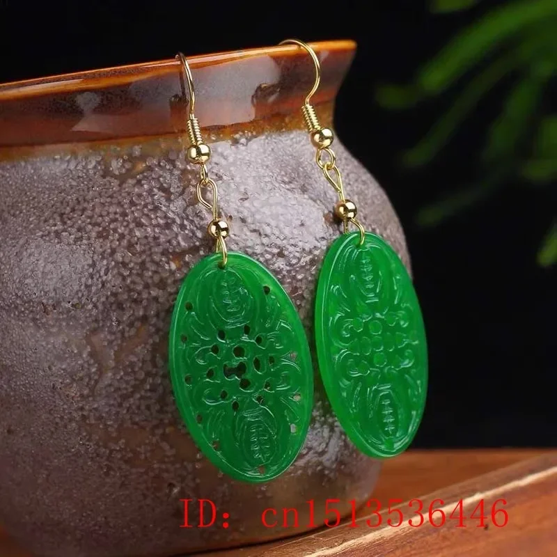 Women'S Fashion Jewellery - Anting Berongga Kelelawar Zamrud Giok Hijau