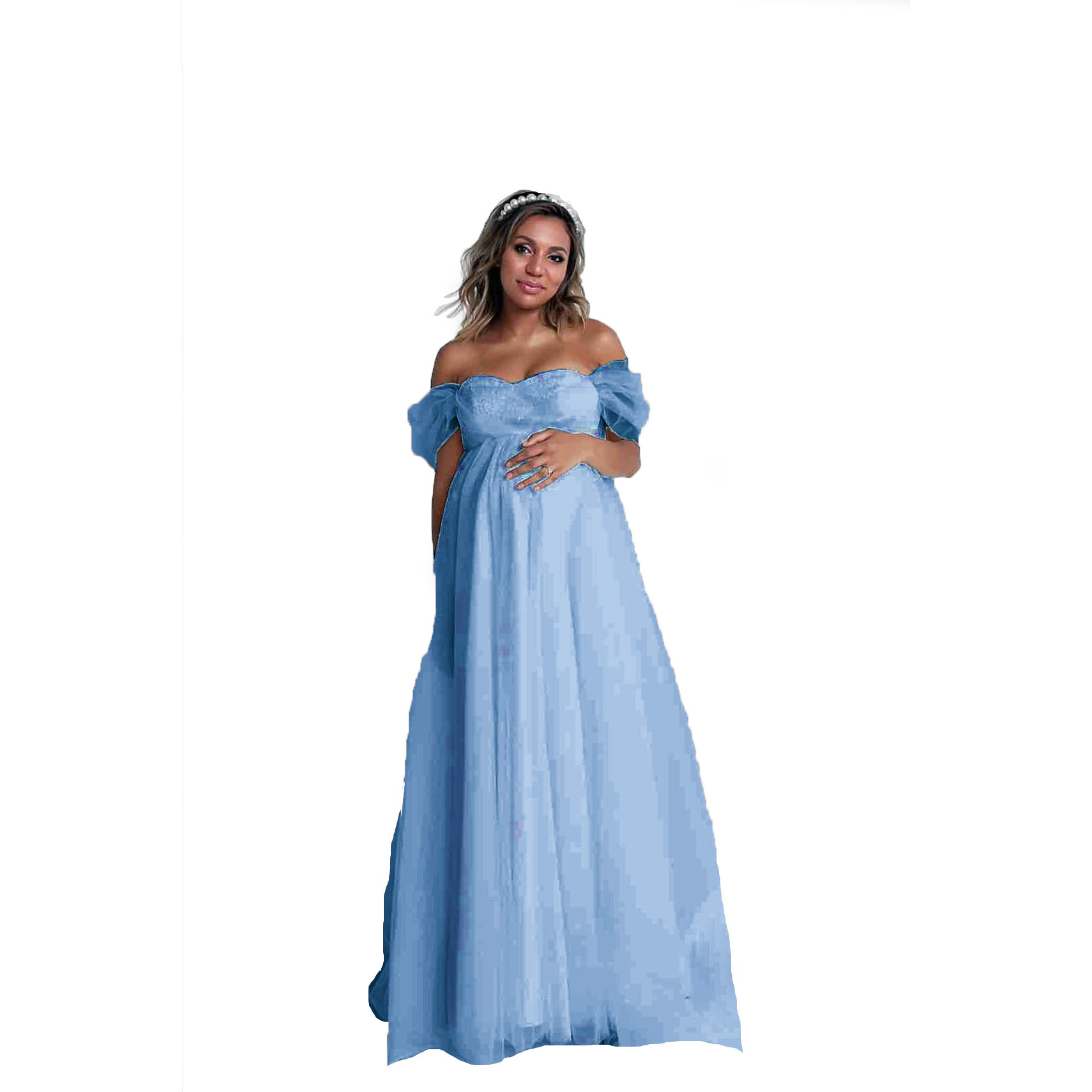 Women Fashion Photoshoot - Gaun hamil tanpa tali wanita hamil