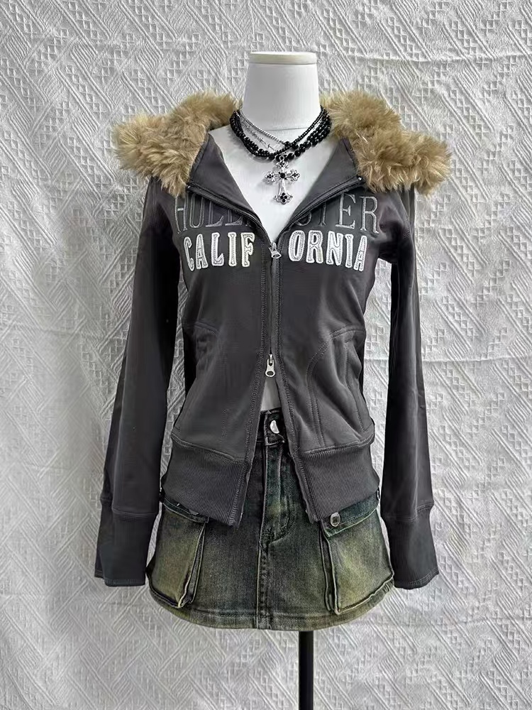 Women'S Fashion Zip Up Hoodies - Jaket Hoodie Retro Gaya Harajuku Klasik