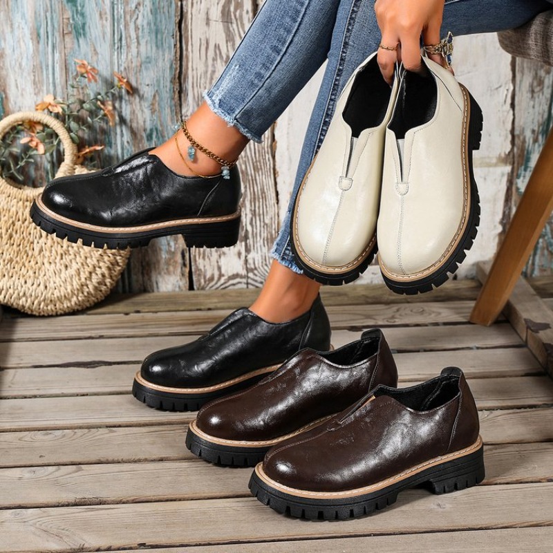 Women'S Fashion Loafers - Sepatu Wanita Gaya Retro Inggris Musim