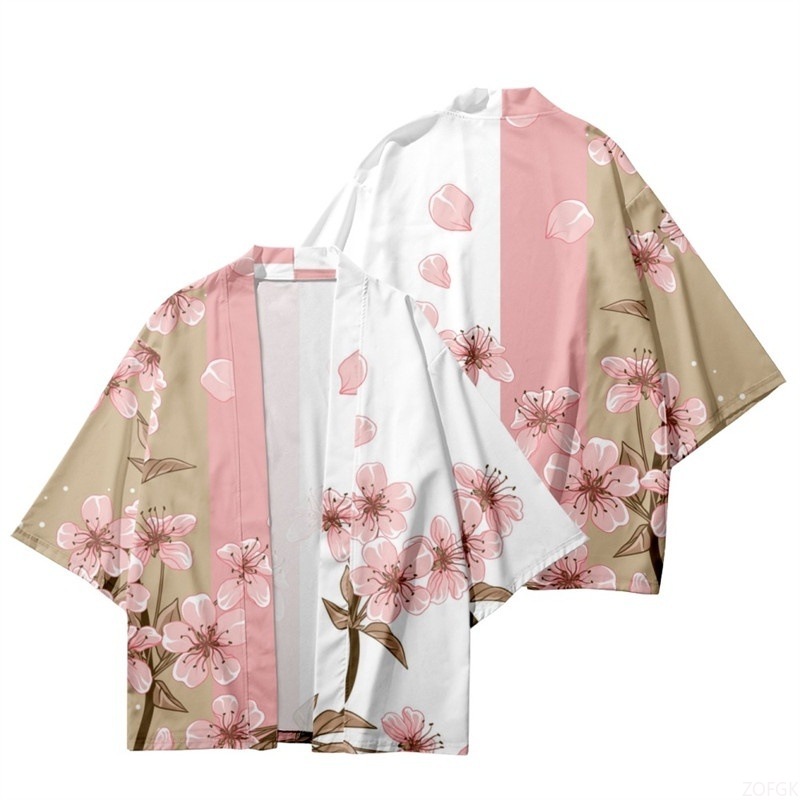 Kimono Cardigan Women - Kimono Gambar Bunga Wanita Musim Panas
