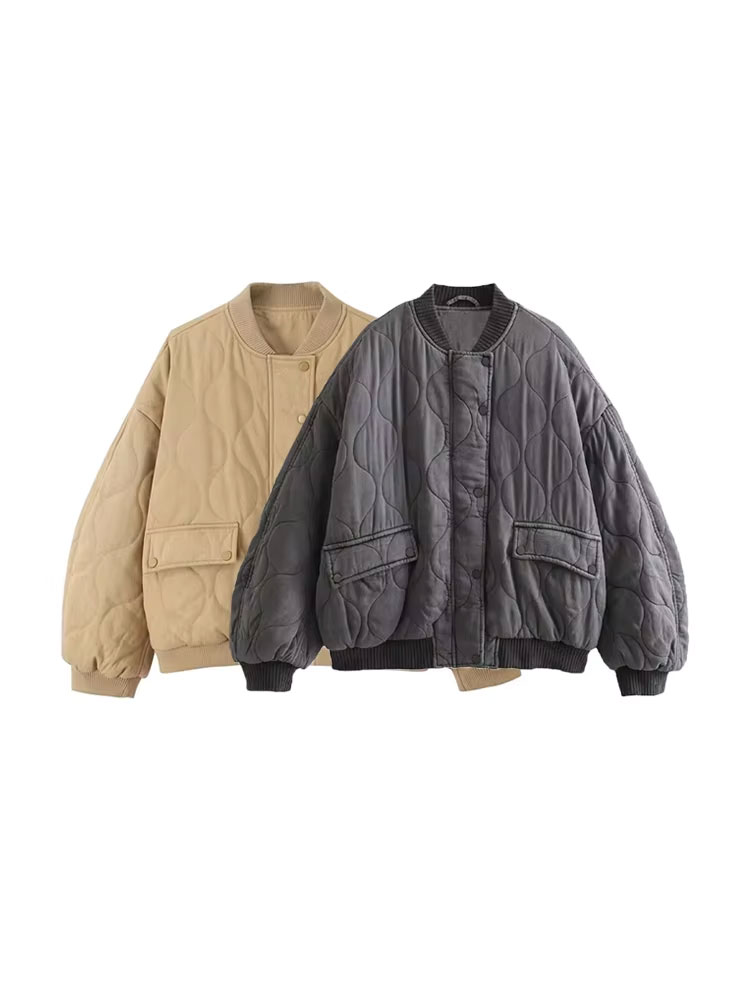 Women'S Fashion Quilted Jacket - Jaket Bomber Wanita Model Oversize Tebal