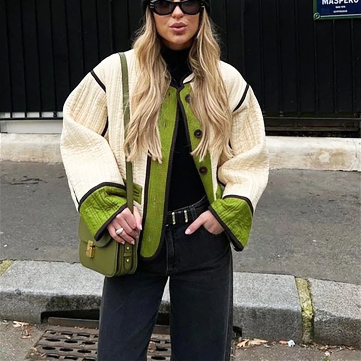 Women'S Fashion Quilted Jacket - Mantel Berlapis Musim Gugur Musim Dingin