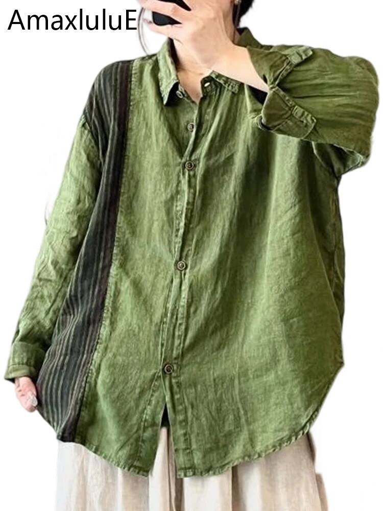 Xxl Women Fashion - Amax LuluE Merek 2025 Kemeja Tambal