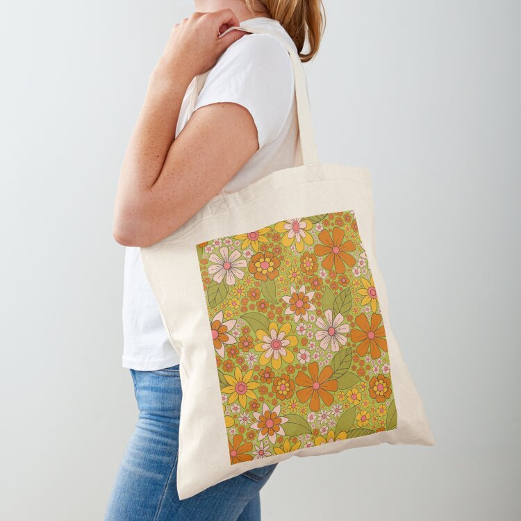 Tas Tote Retro Motif Bunga Hij - Women'S Fashion In The 1960S ulasan dan harga