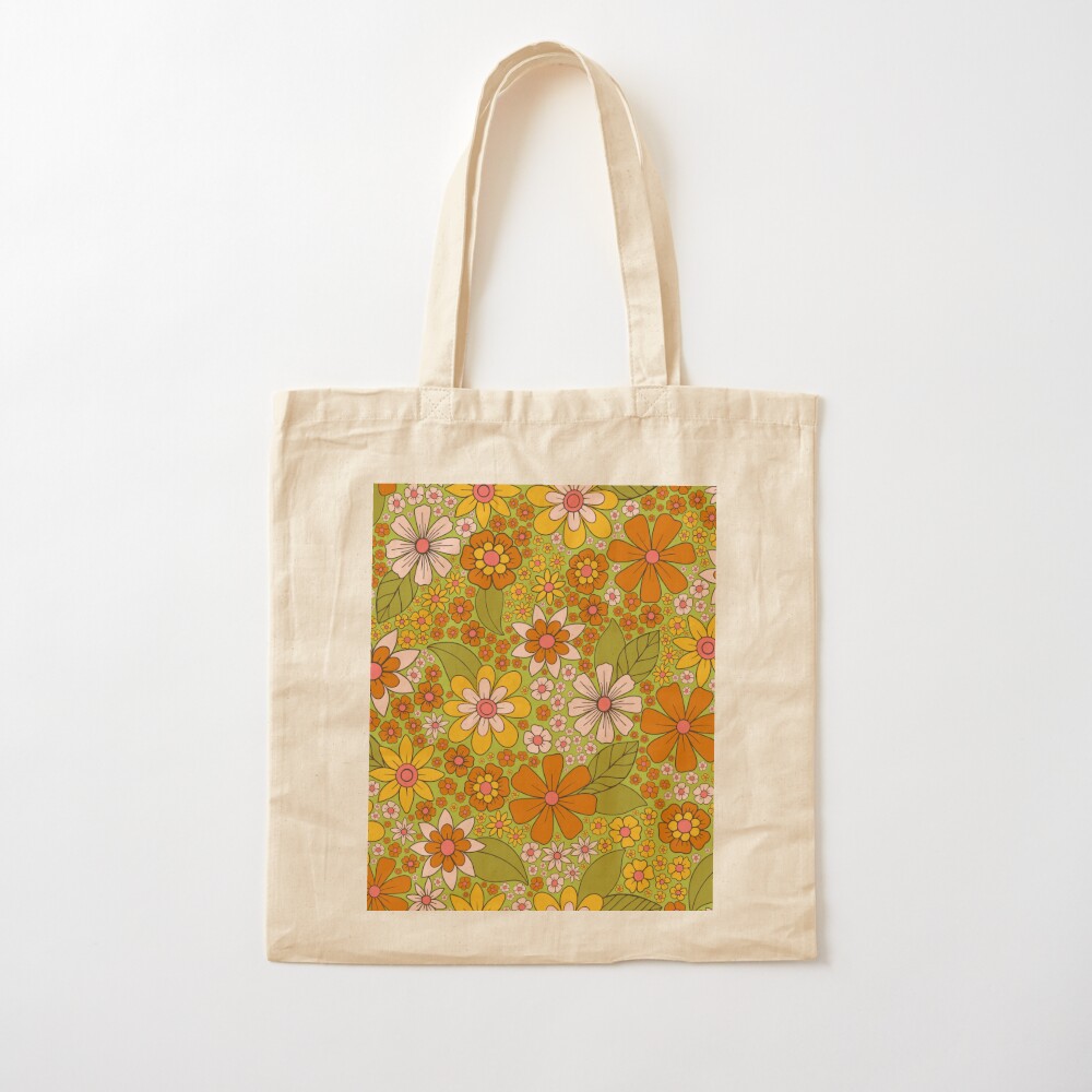 Tas Tote Retro Motif Bunga Hij - Women'S Fashion In The 1960S ulasan dan harga