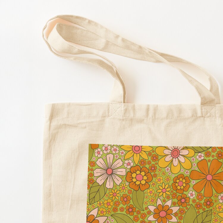 Tas Tote Retro Motif Bunga Hij - Women'S Fashion In The 1960S ulasan dan harga