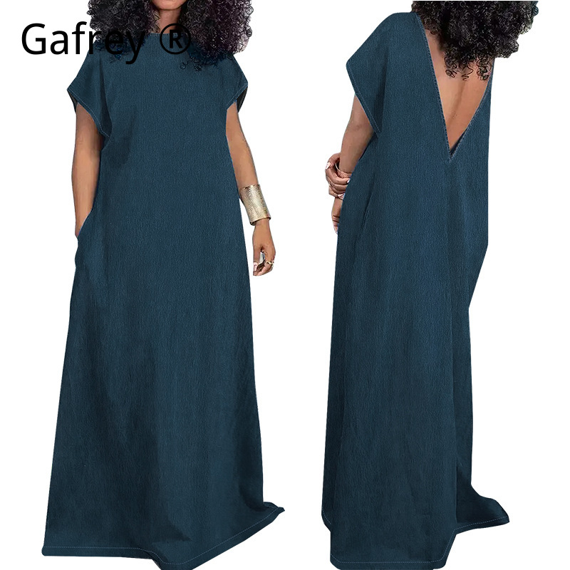 Gaun Maxi Denim Wanita Ukuran  - Women Fashion Jeans ulasan dan harga