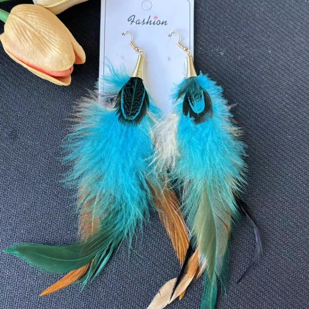 Anting-anting bulu panjang ber - Women Fashion Photoshoot ulasan dan harga