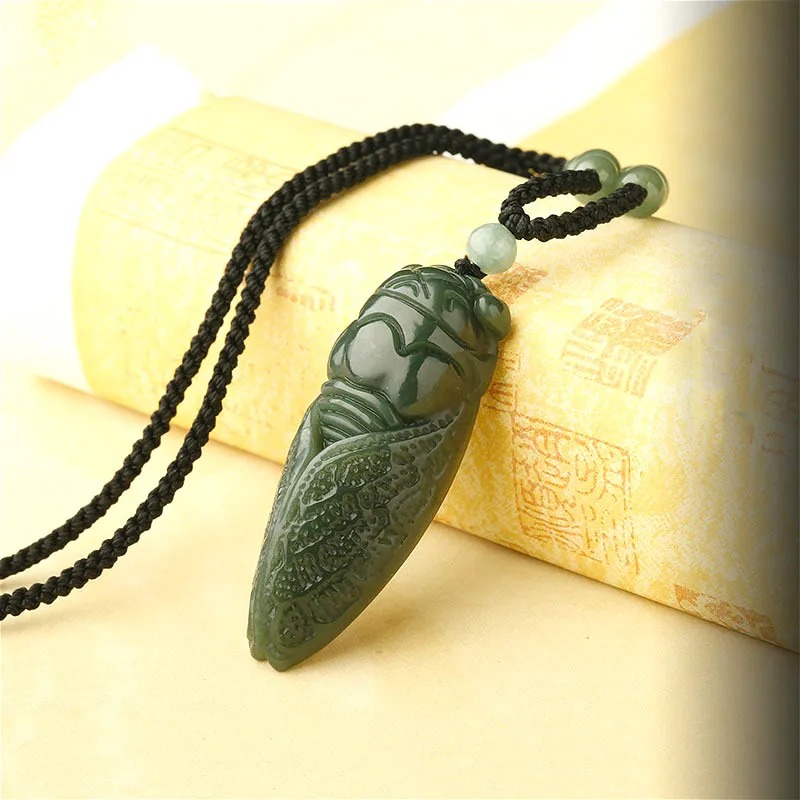 Alami Hetian Giok Cicada Liont - Women'S Fashion Jewellery ulasan dan harga