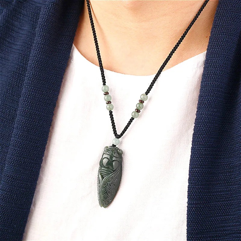 Alami Hetian Giok Cicada Liont - Women'S Fashion Jewellery ulasan dan harga