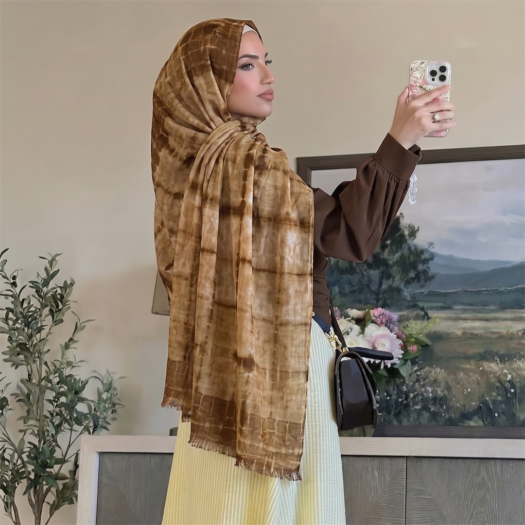 Hijab Rayon Tie Dye dengan Rum - Women'S Fashion Headbands ulasan dan harga