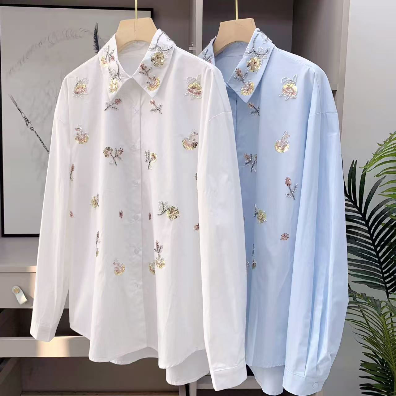 Blus Katun Bordir Mutiara Paye - Women'S Fashion Trends 2026 Spring Summer ulasan dan harga