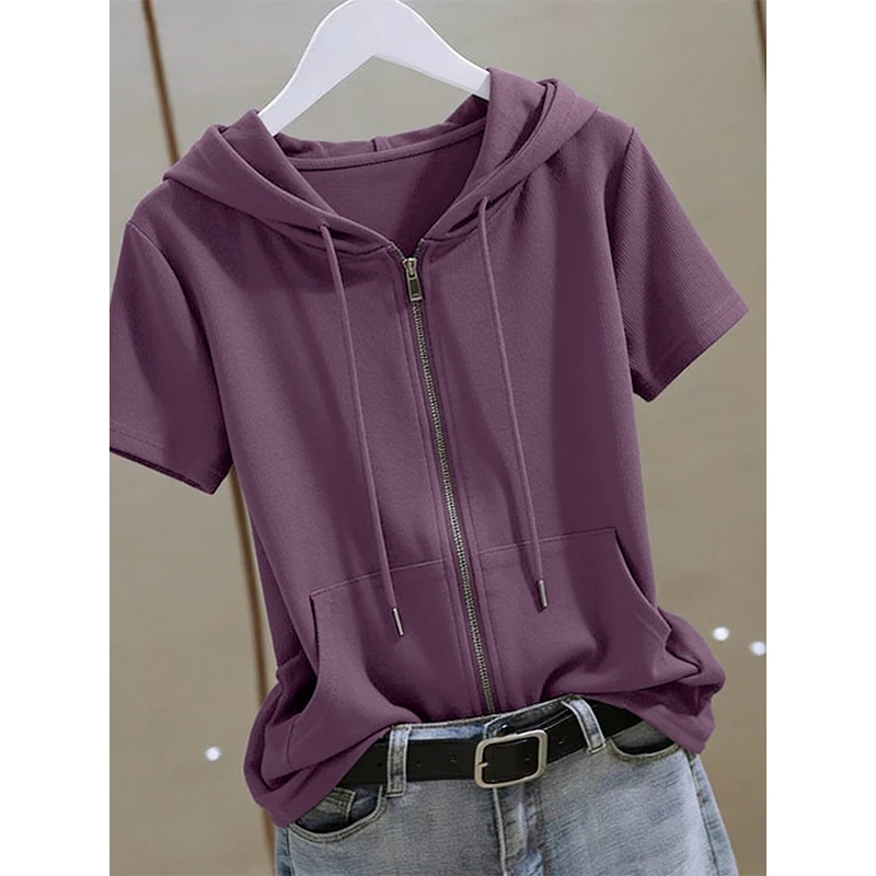 Hoodie Wanita Musim Panas Berl - Women'S Fashion Zip Up Hoodies ulasan dan harga