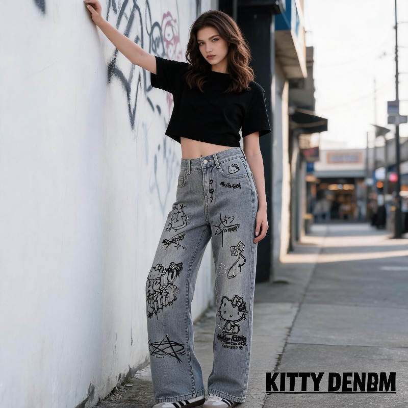Jeans Wanita Bergaya Kartun Mi - Xxl Women Fashion ulasan dan harga
