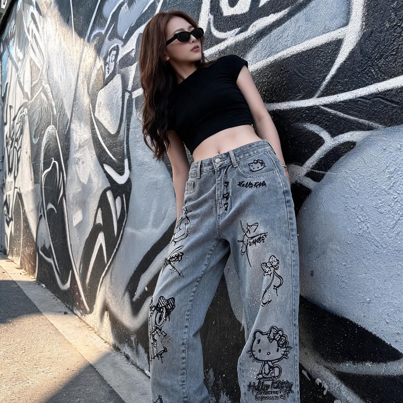 Jeans Wanita Bergaya Kartun Mi - Xxl Women Fashion ulasan dan harga