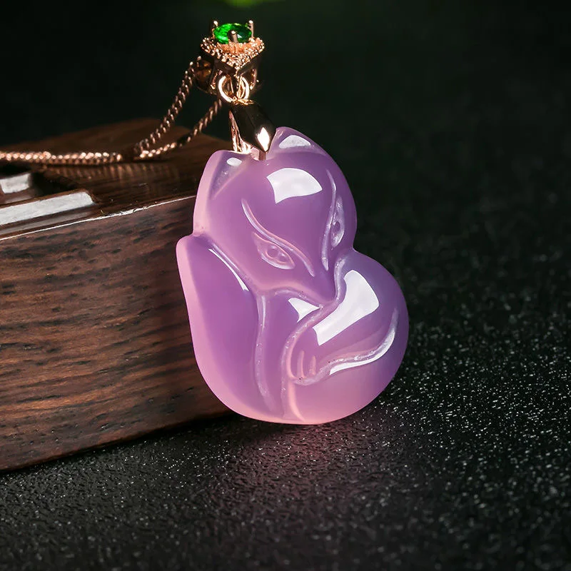 Alami Ungu Batu Akik Fox Liont - Women'S Fashion Jewellery ulasan dan harga