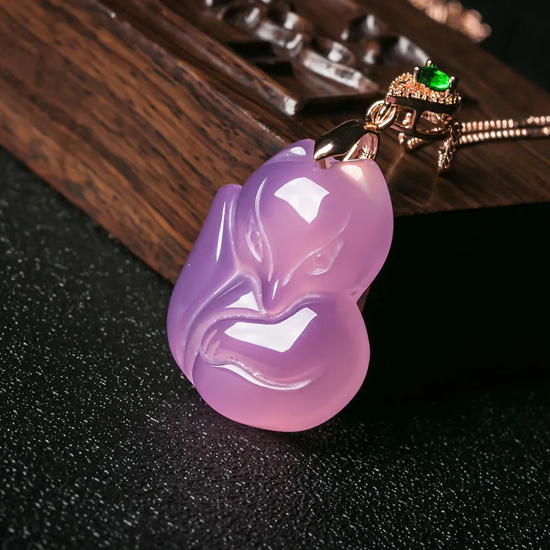 Alami Ungu Batu Akik Fox Liont - Women'S Fashion Jewellery ulasan dan harga