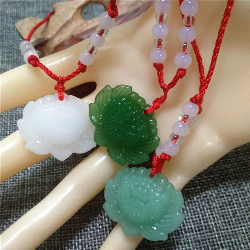 Alam Hijau Jade Lotus Liontin  - Women'S Fashion Jewellery ulasan dan harga