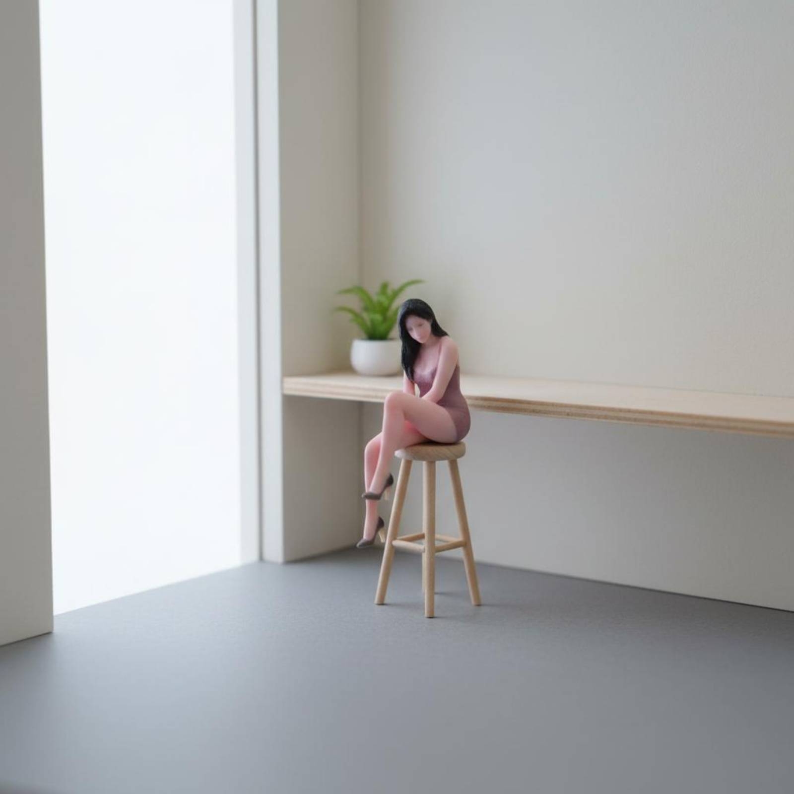 Patung Wanita Duduk Miniatur K - Women Fashion Pose ulasan dan harga