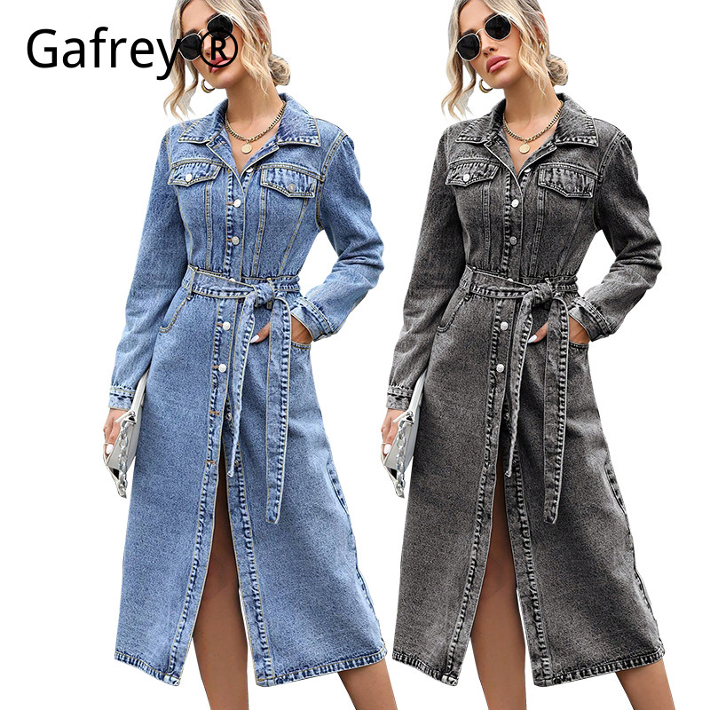 Gaun Denim Lengan Panjang Wani - Women Fashion Jeans ulasan dan harga