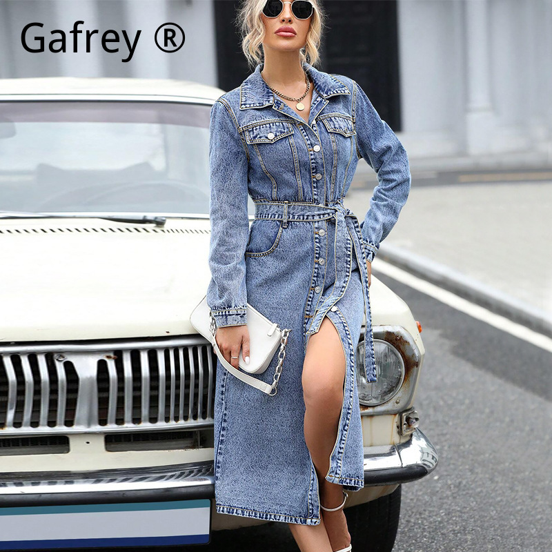 Gaun Denim Lengan Panjang Wani - Women Fashion Jeans ulasan dan harga