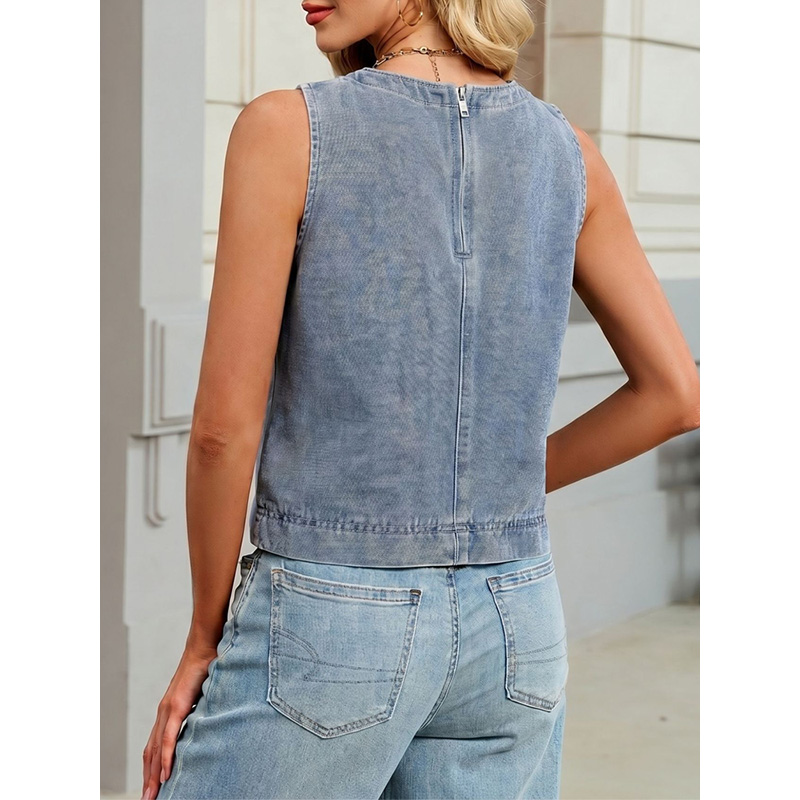 Benuynffy Rompi Denim Leher Bu - Women Fashion Jeans ulasan dan harga