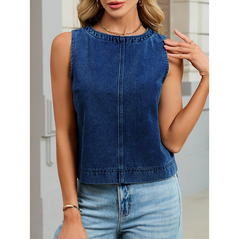 Benuynffy Rompi Denim Leher Bu - Women Fashion Jeans ulasan dan harga