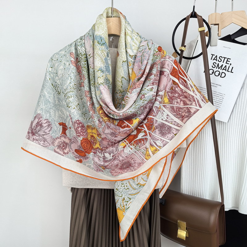 Syal Persegi Besar Tepi Gulung - Women'S Fashion Garden City ulasan dan harga