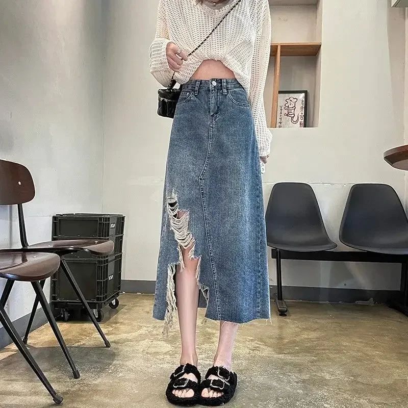 Rok Denim Wanita Pinggang Ting - Women Fashion Jeans ulasan dan harga