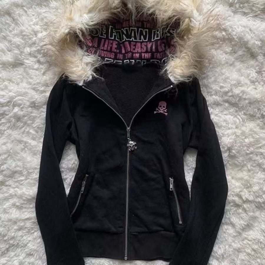 Jaket Hoodie Retro Gaya Haraju - Women'S Fashion Zip Up Hoodies ulasan dan harga