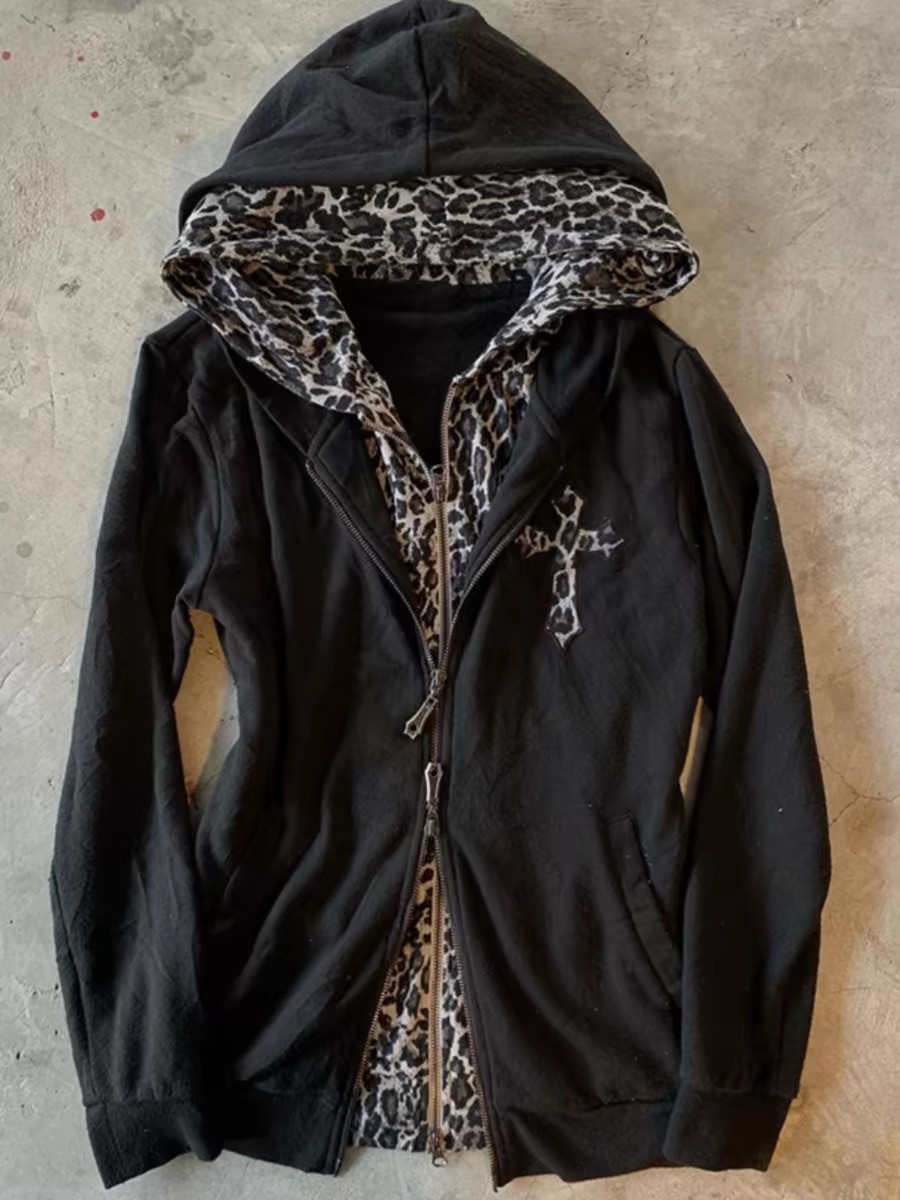 Jaket Hoodie Retro Gaya Haraju - Women'S Fashion Zip Up Hoodies ulasan dan harga