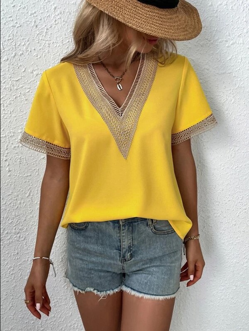 Atasan lengan pendek leher V,  - Xxl Women Fashion ulasan dan harga