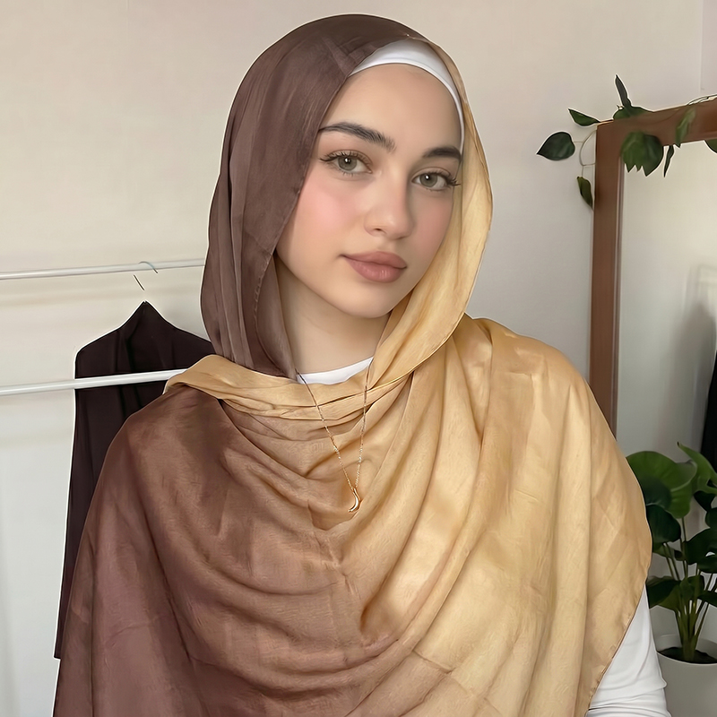 Hijab Muslim Ombre, Kerudung L - Women'S Fashion Headbands ulasan dan harga